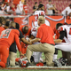 Members of the Tampa Bay Buccaneers and Atlanta Falcons share a prayer on the field (Photo: Atlanta Falcons)